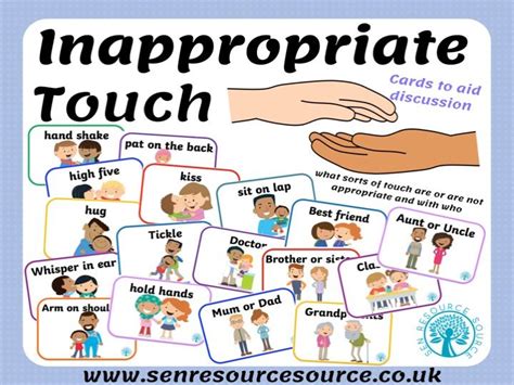 Inappropriate touching involves touching another person or asking to be touched in an area of the body that could be considered sexual in nature. . Inappropriate touching of a minor